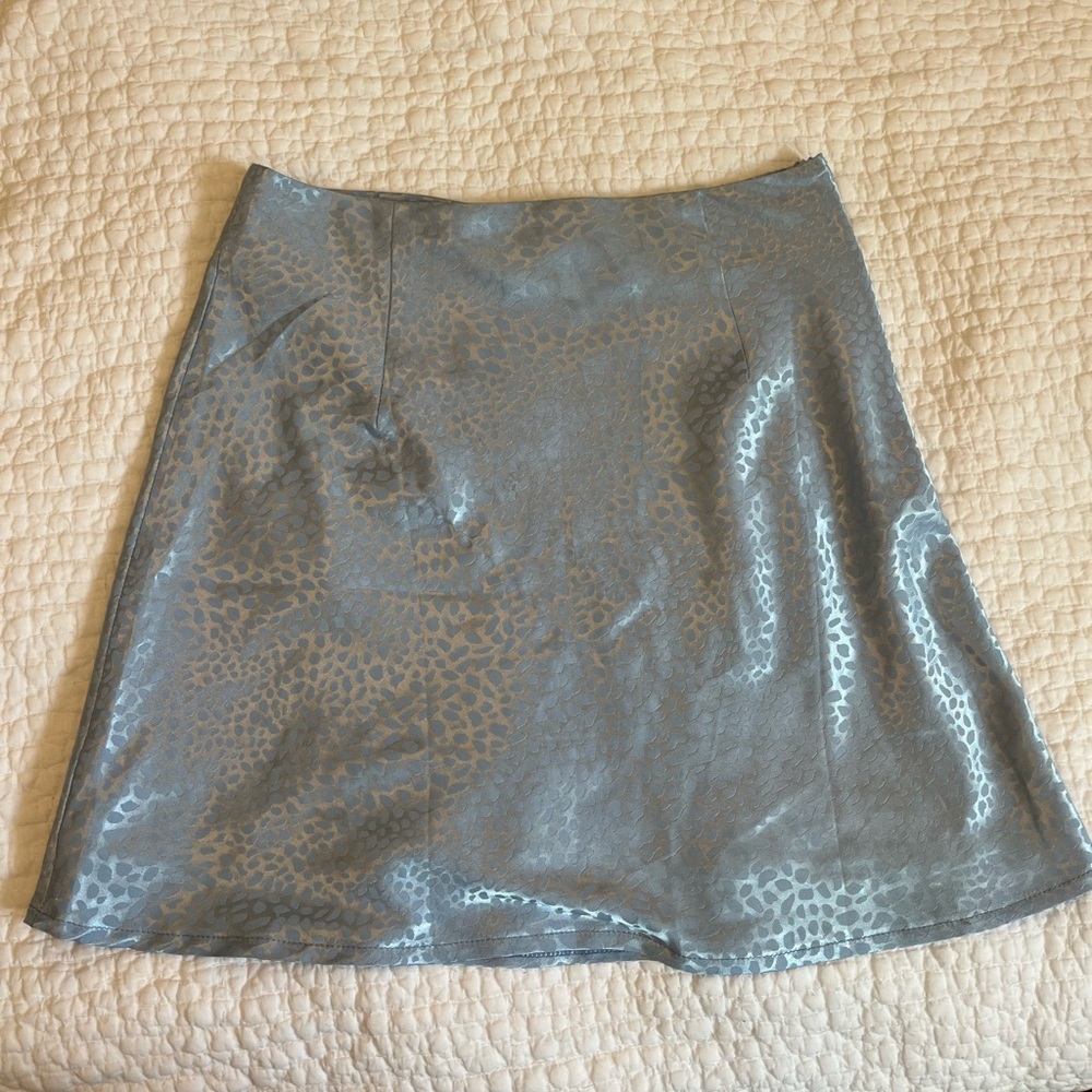 light blue satin princess polly mini skirt